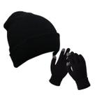 Kit Touca Gorro De Inverno Frio Intenso Mais Luva Touch Unissex Tamanho Único