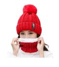 Kit Touca Gorro PomPom Cachecol Gola Forrada Lã Inverno Frio