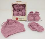 Kit Touca + Luva + Sapato Rosa