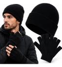 Kit Touca + Luva Sem Dedos Touch Screen Inverno Frio Unissex