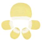 Kit Touca, Luvas e Sapatinho Fofinho Meia Malha Amarelo