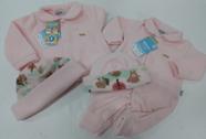 Kit Touca + Macacão Bebê Menina Zafielo Soft Inverno Rf 544