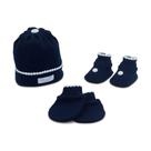 Kit touca sapato luva trico recem nascido masculino feminino diversas cores sanches - Sanches - Adem