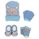 Kit Touquinha Meia Luva Pantufa Enxoval Bebê Recém-Nascido Menino Maternidade