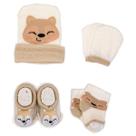 Kit Touquinha Meia Luva Pantufa Enxoval Bebê Recém-Nascido Menino Maternidade