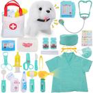 Kit Toy Doctor TEUVO para meninas com cachorro de pelúcia e fantasia