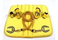 Kit Traia Amarela Com Manta Mangalarga + Rédea De Lã Torcida Grossa Em Inox + Caneleiras Premium