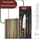 Kit Tramontina Churrasco 3 Peças Com Tábua Retangular para Corte e Preparo
