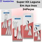 Kit Tramontina Laguna Jogo 24 Talheres Inox para Chá, Café, Torta e Manteiga Completo