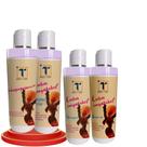 Kit Transição Capilar Desprogressiva 1L + Tonificante 1L + Shampoo 1L + Leave-in 1L