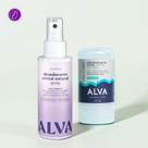 Kit Transição Cristal Natural Alva Desodorante Stick 120g Sem Perfume e Spray 120ml Lavanda