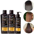 Kit Tratamento Capilar Sh+Cond+Leave-in Reparação e Fortalecimento do Fios Force Gloss Felps Antiquebra Pré Escova 250ml