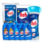 Kit Tratamento De Piscina Limpeza Completo Total Hth Fita Para Medir Parâmetros