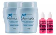 Kit Tratamento e Cuidado dos Pés: 2 Dermopés + 2 Delima Milagroso - Suaviza Ressecamente e Rachadura nos Pés