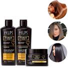 Kit Tratamento Reparação e Fortalecimento Capilar Sh+Cond+Máscara ForceGloss Brilho Intenso Felps Professional 250ml