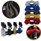 Kit Trava Manete de Alumínio + Trava de Disco Antifurto com Cabo Lembrete para Moto