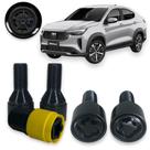 Kit Trava Parafuso Roda Antifurto 1011B Cabeça Giratória Preto Fiat Fastback