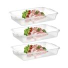 Kit Travessa Bandeja Transparente Servir Retangular com Pegador Multiuso 4 Litros -