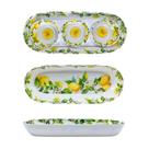Kit Travessa E 3 Bowls Tigelas Limão Siciliano Resistente