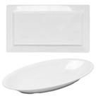 Kit Travessa Melamina Branca Oval 45x24cm Retangular 35x20cm Wolff Cozinha Bandeja Servir