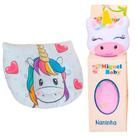 Kit Travesseiro Apoio de Cabeça Bebe Infantil + Naninha Prendedor de Chupeta