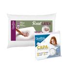 Kit Travesseiro Real Látex Médio + Capa Com Zíper Kit Travesseiro Real Látex Médio + Capa Com Zíper