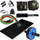 Kit Treino Colchonete Kit 11 Peças Caneleira 1kg Roda Abdominal
