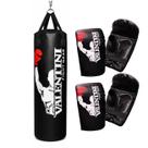 Kit Treino em Dupla Saco de Pancada 120cm Valentini Vazio e 2 Pares de Luvas Boxe Muay Thai