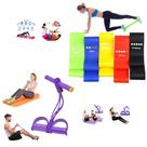Kit Treino Funcional em Casa Com 5 Mini Band + Elástico extensor de Pé Academia