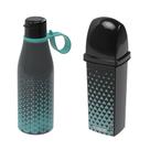 Kit Treino Garrafinha Fitness de Plástico Abre Fácil 530ml e Case Porta Escova de Dente