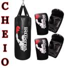 Kit Treino Saco de Pancada 70cm Valentini Cheio e 2 Pares de Luvas para Boxe e Artes Marciais