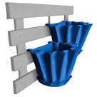 Kit Treliça e Vasos de parede - Jardim Vertical - Plástico reciclado - Treliça Branco