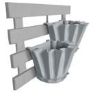 Kit Treliça e Vasos de parede - Jardim Vertical - Plástico reciclado - Treliça Branco