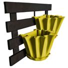Kit Treliça e Vasos de parede - Jardim Vertical - Plástico reciclado - Treliça Preto