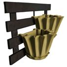 Kit Treliça e Vasos de parede - Jardim Vertical - Plástico reciclado - Treliça Preto