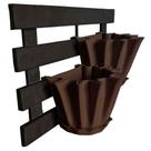 Kit Treliça e Vasos de parede - Jardim Vertical - Plástico reciclado - Treliça Preto