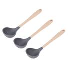Kit Três Concha Silicone 27cm Bicolor Cinza e Creme Weck