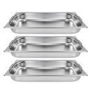 Kit Três Cubas Gastronomica Padrão Gn 1/1 65mm Inox Com Alça Weck