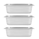 Kit Três Cubas Gastronomica Padrão Gn 1/3 100mm Inox sem Alça Weck Kit Três Cubas Gastronomica Padrão Gn 1/3 100mm Inox sem Alça Weck