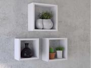 Kit Três Nichos em MDF Branco Kit Três Nichos em MDF Branco