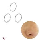 Kit Três Piercings Falsos Nariz ou Orelha - Banhado Prata