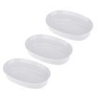 Kit Três Saladeiras de Melamina Oval 22 x 14 x 4,8cm WECK