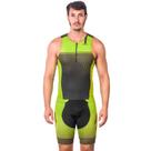 Kit triathlon top sem mangas e bermuda elite fluor power uv 50+ kauna