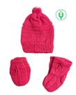 Kit Tricô 3 Peças Touca, Luva e Sapatinho Para Bebê Antialérgico