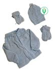 Kit Tricô 4 Peças Casaquinho, Touca, Luva e Sapatinho Para Bebê Antialérgico Kit Tricô 4 Peças Casaquinho, Touca, Luva e Sapatinho Para Bebê Antialérgico