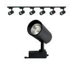 Kit Trilho Eletrificado 1 Metro + 5 Spots De 7w Preto 6000k