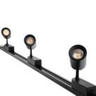 Kit Trilho Eletrificado 1 Metro Preto + 3 Spots Led 7W Branco Quente