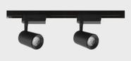 Kit Trilho Eletrificado 1m + 2 Spot Led 20w Branco Quente 3500k Preto