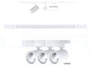 Kit trilho eletrificado 1m + 3 spots 7w branco frio 6000k bivolt direcionavel