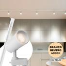 Kit trilho eletrificado 1m 3 spots 7w branco neutro 4000k bivolt sobrepor